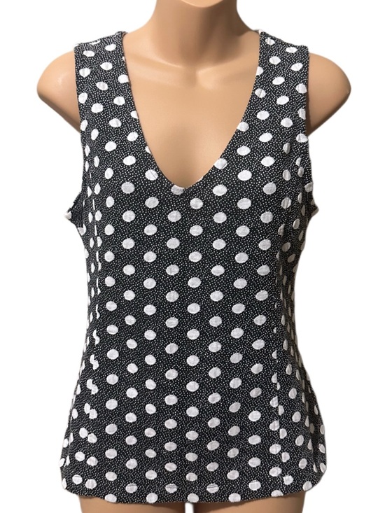 Anthropologie Tops - Anthropologie Maeve Black & White Polka Dot V-Neck Tank